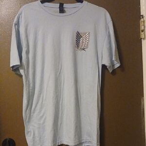 Gildan Light Blue Tee with Graphic Emblem